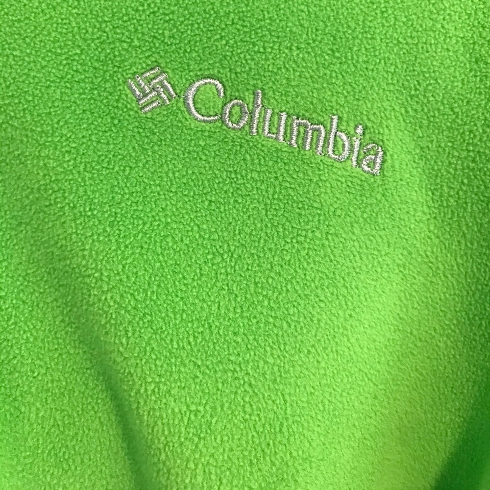GUC Columbia Lime Green Fleece Hoodie Size Small - Picture 3 of 10